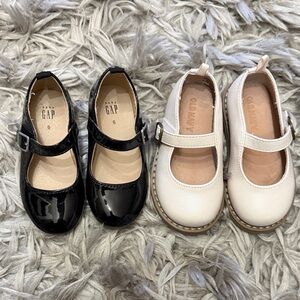 2 pairs of GAP Kids Black and old navy cream Mary Jane Dress Shoes